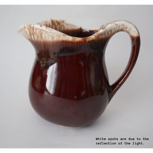 Vintage Pitcher and Creamer McCoy USA Brown Drip Glaze - Picture 4 of 7